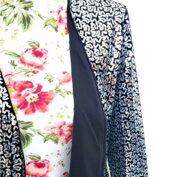 GORGEOUS Ivanka Trump Sequin blazer 🖤🩶 Side Medium - Picture 2 of 5